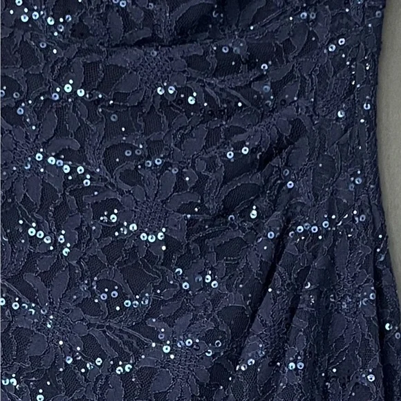 Ralph Lauren Navy Blue Lace Wedding Dress - Picture 3 of 6